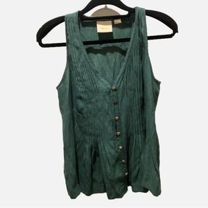 Anthropologie Maeve green sleeveless tank blouse